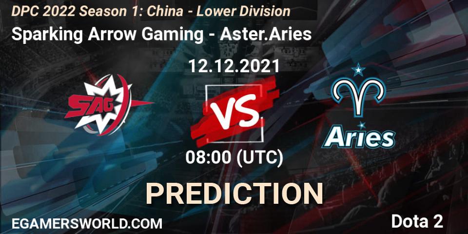 Sparking Arrow Gaming - Aster.Aries: Maç tahminleri. 12.12.2021 at 07:55, Dota 2, DPC 2022 Season 1: China - Lower Division