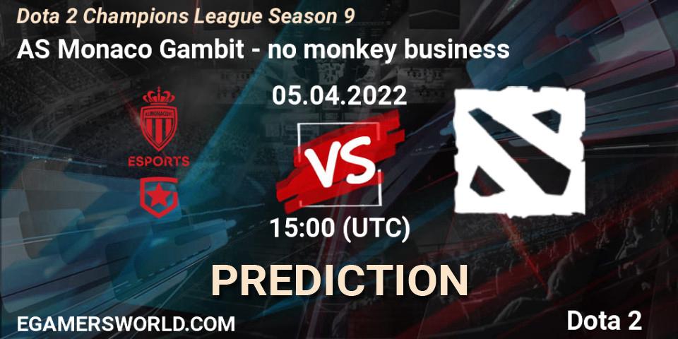 AS Monaco Gambit - no monkey business: Maç tahminleri. 05.04.22, Dota 2, Dota 2 Champions League Season 9