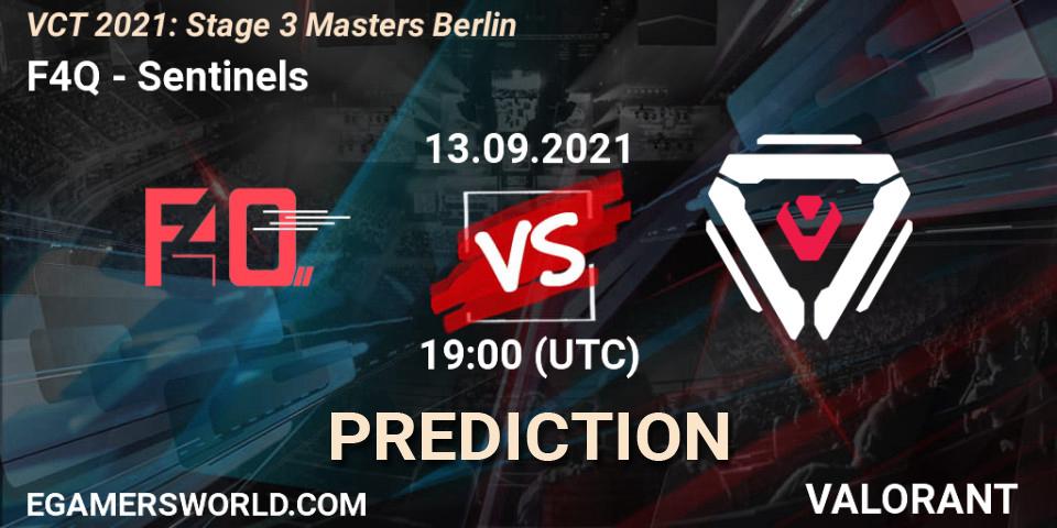 F4Q - Sentinels: Maç tahminleri. 13.09.2021 at 19:00, VALORANT, VCT 2021: Stage 3 Masters Berlin