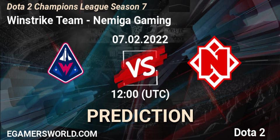 Winstrike Team - Nemiga Gaming: Maç tahminleri. 07.02.22, Dota 2, Dota 2 Champions League 2022 Season 7