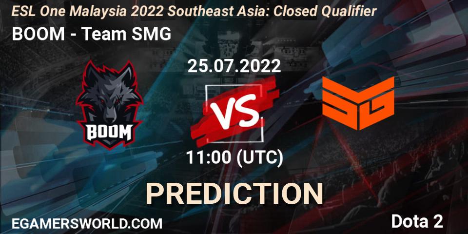 BOOM - Team SMG: Maç tahminleri. 25.07.2022 at 09:02, Dota 2, ESL One Malaysia 2022 Southeast Asia: Closed Qualifier
