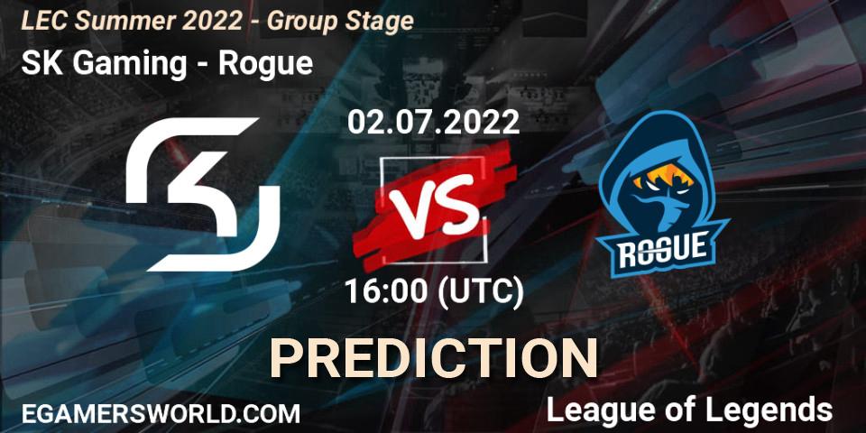 SK Gaming - Rogue: Maç tahminleri. 02.07.22, LoL, LEC Summer 2022 - Group Stage