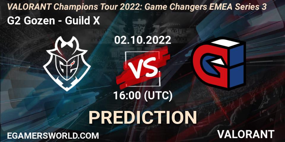 G2 Gozen - Guild X: Maç tahminleri. 02.10.2022 at 16:00, VALORANT, VCT 2022: Game Changers EMEA Series 3