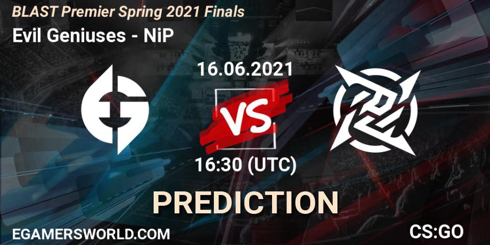 Evil Geniuses - NiP: Maç tahminleri. 16.06.21, CS2 (CS:GO), BLAST Premier Spring 2021 Finals