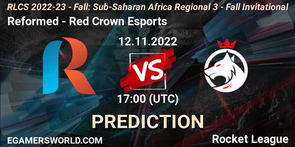 Reformed - Red Crown Esports: Maç tahminleri. 12.11.2022 at 17:00, Rocket League, RLCS 2022-23 - Fall: Sub-Saharan Africa Regional 3 - Fall Invitational