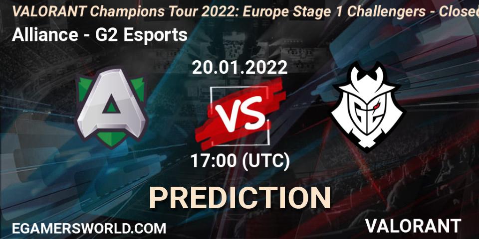 Alliance - G2 Esports: Maç tahminleri. 20.01.2022 at 17:00, VALORANT, VCT 2022: Europe Stage 1 Challengers - Closed Qualifier 2