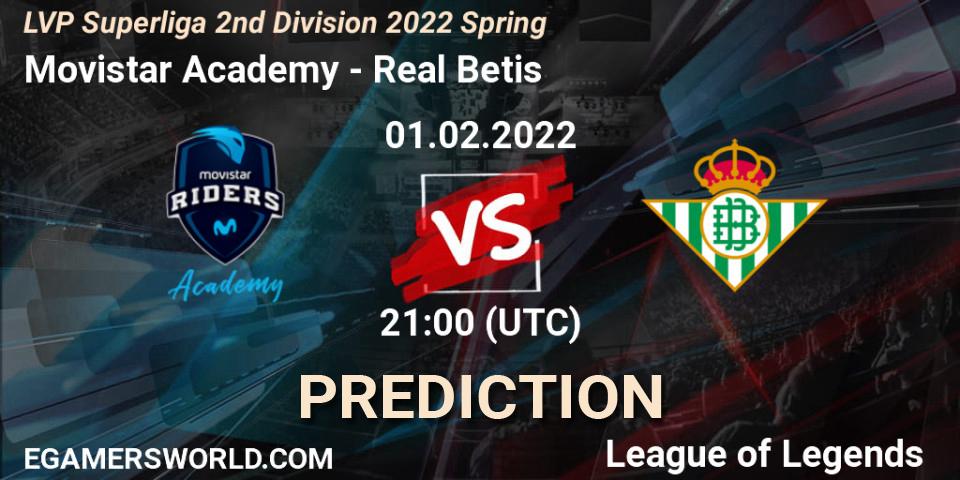 Movistar Academy - Real Betis: Maç tahminleri. 01.02.2022 at 17:00, LoL, LVP Superliga 2nd Division 2022 Spring