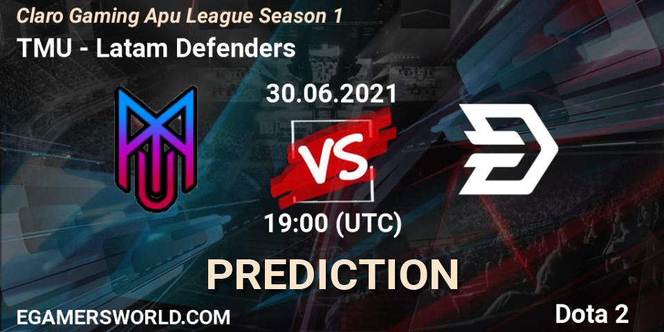 TMU - Latam Defenders: Maç tahminleri. 30.06.2021 at 19:10, Dota 2, Claro Gaming Apu League Season 1