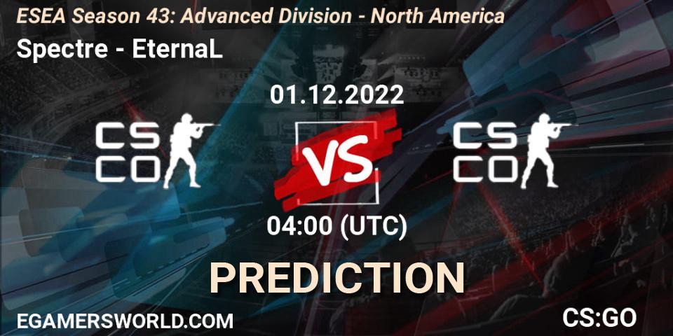 Spectre - EternaL: Maç tahminleri. 01.12.22, CS2 (CS:GO), ESEA Season 43: Advanced Division - North America