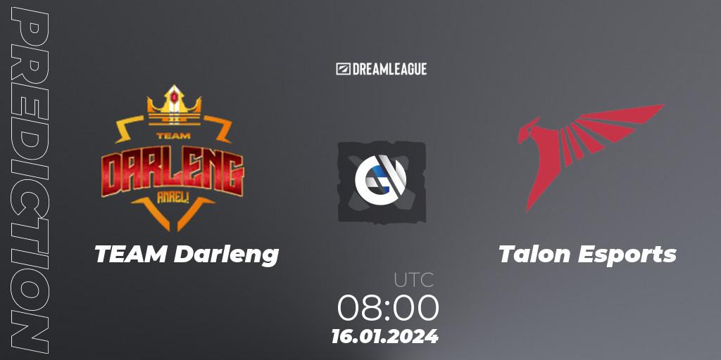 TEAM Darleng - Talon Esports: Maç tahminleri. 16.01.2024 at 08:00, Dota 2, DreamLeague Season 22: Southeast Asia Closed Qualifier
