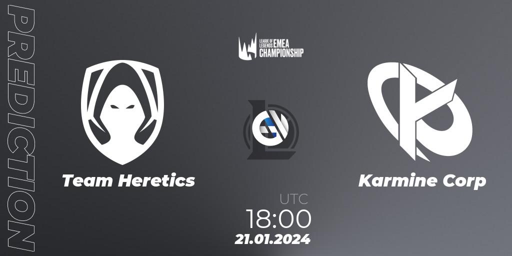 Team Heretics - Karmine Corp: Maç tahminleri. 22.01.2024 at 20:00, LoL, LEC Winter 2024 - Regular Season