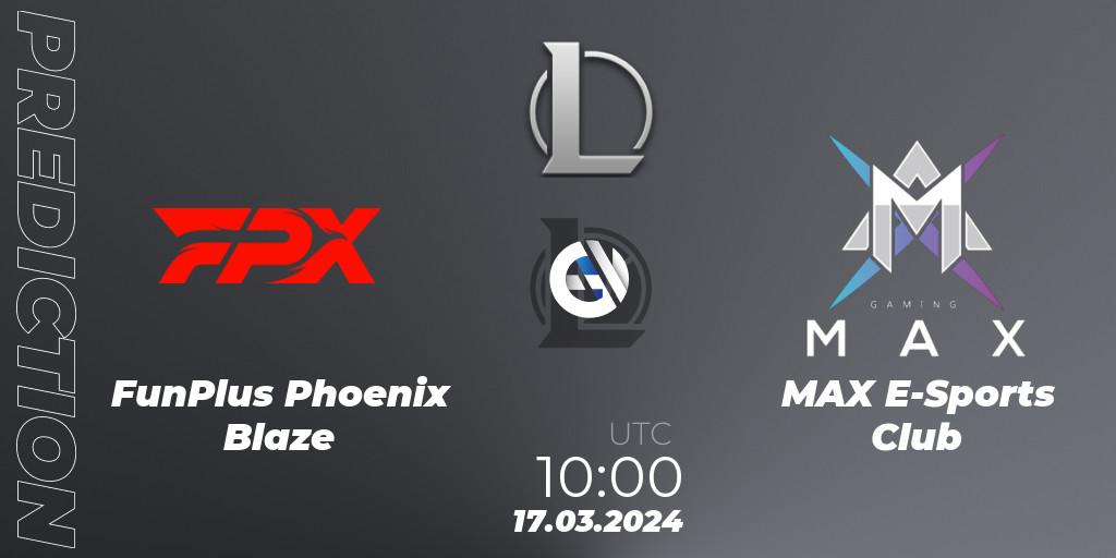 FunPlus Phoenix Blaze - MAX E-Sports Club: Maç tahminleri. 17.03.24, LoL, LDL 2024 - Stage 1