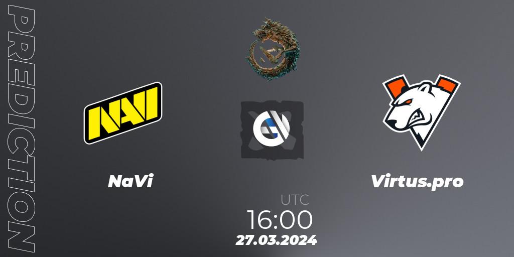 NaVi - Virtus.pro: Maç tahminleri. 27.03.24, Dota 2, PGL Wallachia Season 1: Eastern Europe Closed Qualifier