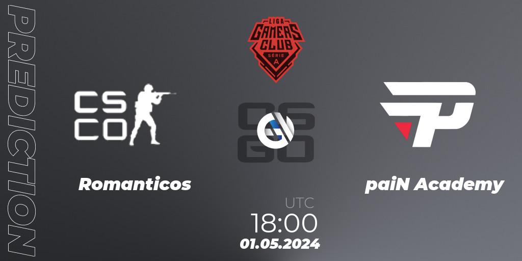 Romanticos - paiN Academy: Maç tahminleri. 01.05.2024 at 18:00, Counter-Strike (CS2), Gamers Club Liga Série A: April 2024
