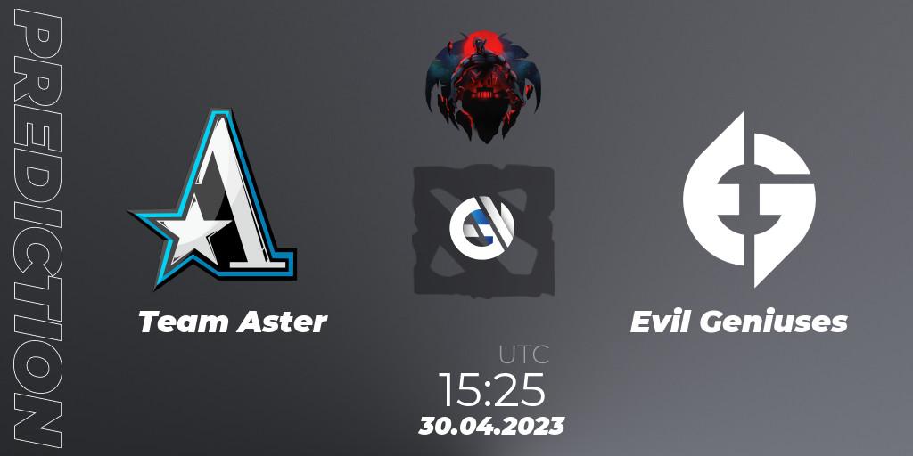 Team Aster - Evil Geniuses: Maç tahminleri. 30.04.23, Dota 2, The Berlin Major 2023 ESL - Group Stage