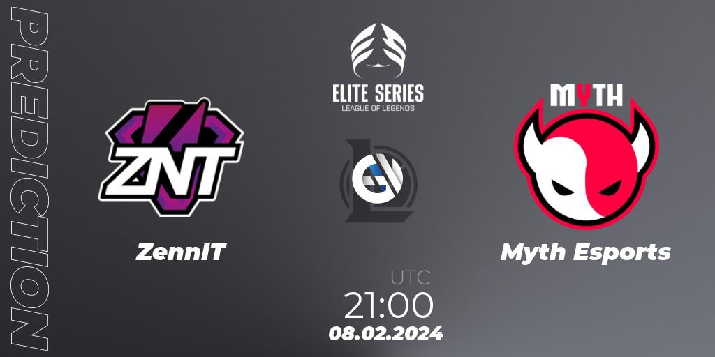 ZennIT - Myth Esports: Maç tahminleri. 08.02.24, LoL, Elite Series Spring 2024