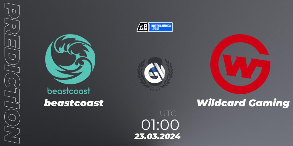 beastcoast - Wildcard Gaming: Maç tahminleri. 23.03.2024 at 00:00, Rainbow Six, North America League 2024 - Stage 1