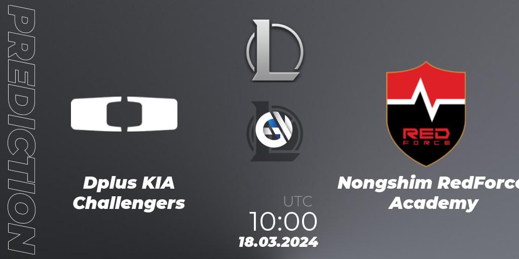 Dplus KIA Challengers - Nongshim RedForce Academy: Maç tahminleri. 18.03.24, LoL, LCK Challengers League 2024 Spring - Group Stage