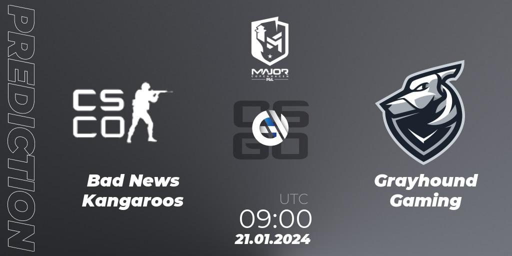 Bad News KangaroosN - Grayhound Gaming: Maç tahminleri. 21.01.2024 at 09:00, Counter-Strike (CS2), PGL CS2 Major Copenhagen 2024 Oceania RMR Closed Qualifier
