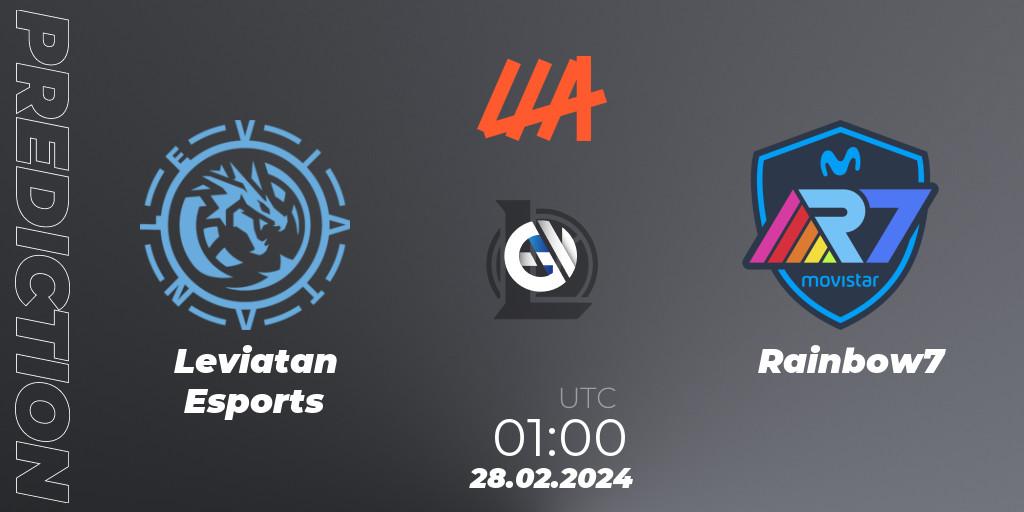 Leviatan Esports - Rainbow7: Maç tahminleri. 28.02.24, LoL, LLA 2024 Opening Group Stage
