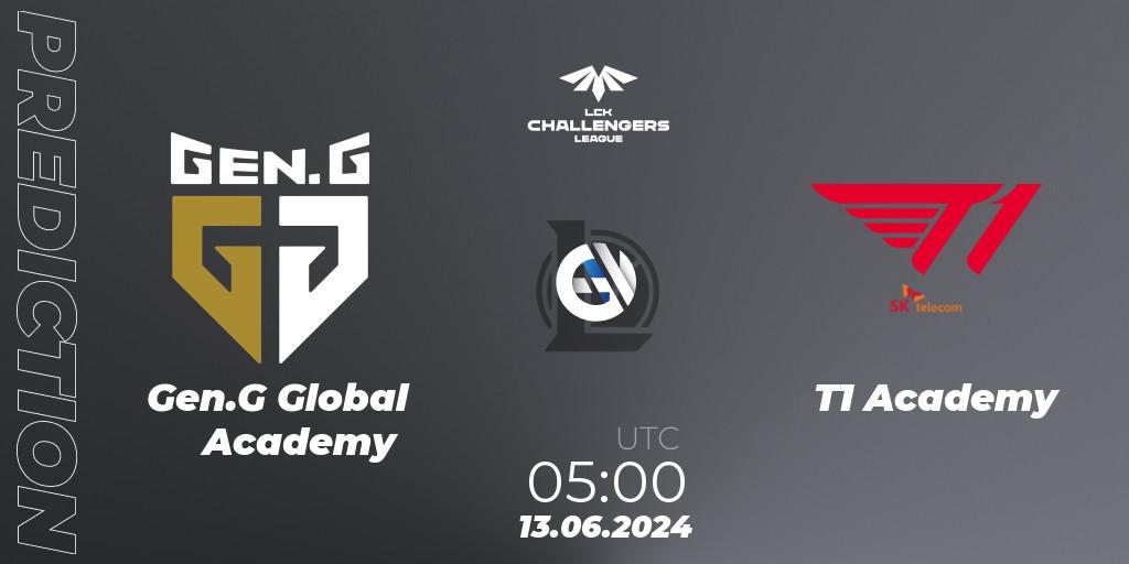 Gen.G Global Academy - T1 Academy: Maç tahminleri. 13.06.2024 at 05:00, LoL, LCK Challengers League 2024 Summer - Group Stage