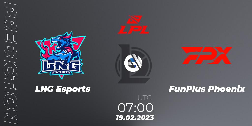 LNG Esports - FunPlus Phoenix: Maç tahminleri. 19.02.23, LoL, LPL Spring 2023 - Group Stage