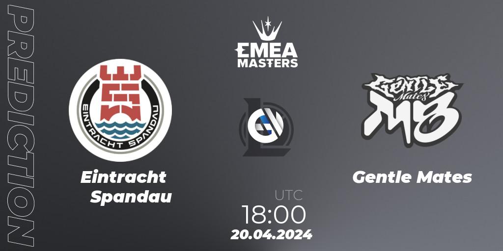 Eintracht Spandau - Gentle Mates: Maç tahminleri. 20.04.24, LoL, EMEA Masters Spring 2024 - Group Stage