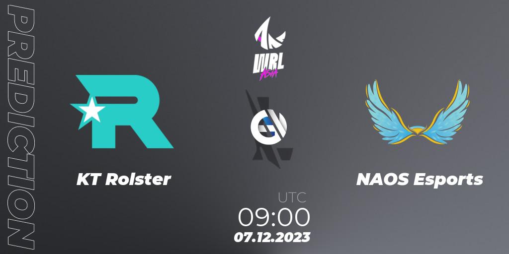 KT Rolster - NAOS Esports: Maç tahminleri. 07.12.23, Wild Rift, WRL Asia 2023 - Season 2 - Regular Season