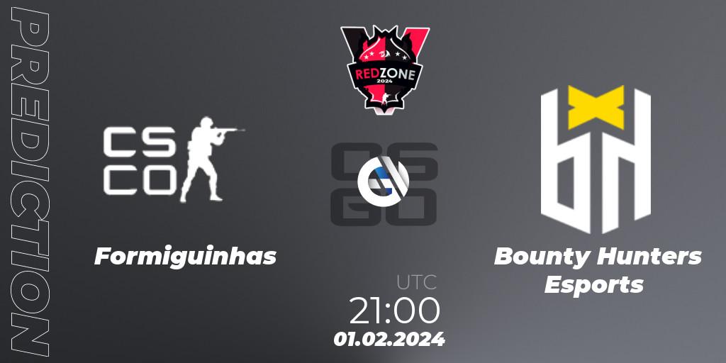 Formiguinhas - Bounty Hunters Esports: Maç tahminleri. 01.02.2024 at 21:00, Counter-Strike (CS2), RedZone PRO League Season 1