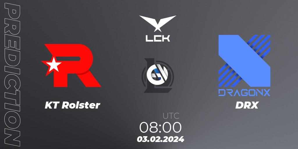 KT Rolster - DRX: Maç tahminleri. 03.02.24, LoL, LCK Spring 2024 - Group Stage
