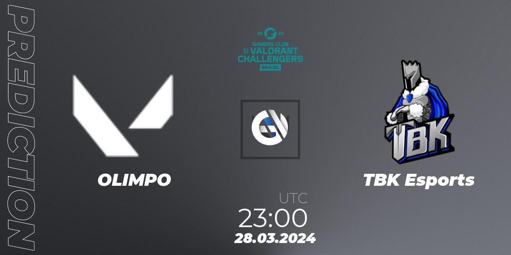OLIMPO - TBK Esports: Maç tahminleri. 28.03.24, VALORANT, VALORANT Challengers Brazil 2024: Split 1
