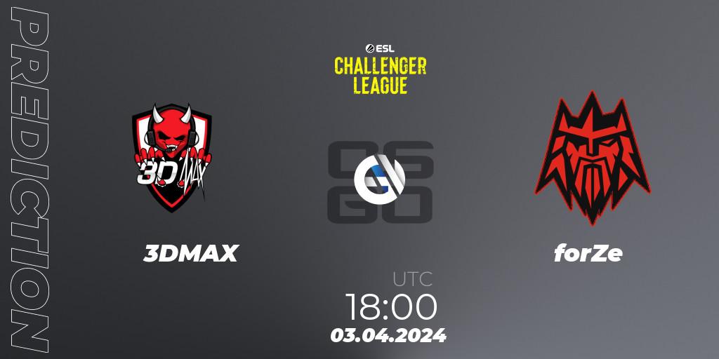 3DMAX - forZe: Maç tahminleri. 03.04.24, CS2 (CS:GO), ESL Challenger League Season 47: Europe