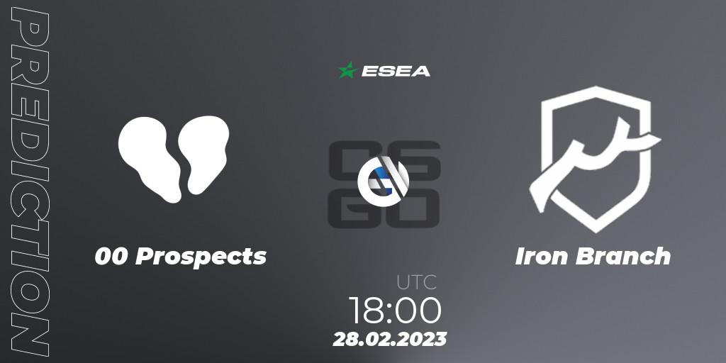 00 Prospects - Iron Branch: Maç tahminleri. 28.02.23, CS2 (CS:GO), ESEA Season 44: Advanced Division - Europe