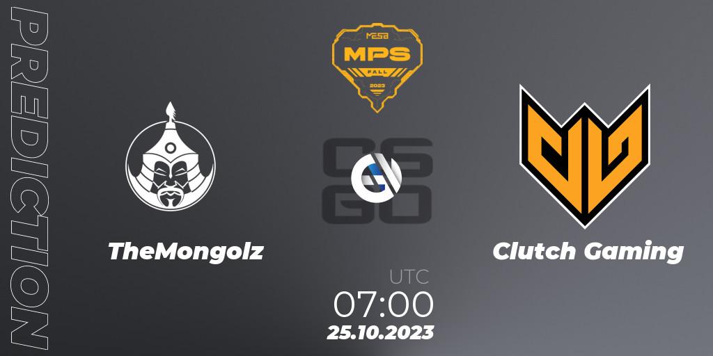TheMongolz - Clutch Gaming: Maç tahminleri. 25.10.2023 at 08:00, Counter-Strike (CS2), MESA Pro Series: Fall 2023