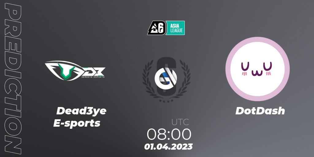 Dead3ye E-sports - DotDash: Maç tahminleri. 01.04.23, Rainbow Six, South Asia League 2023 - Stage 1