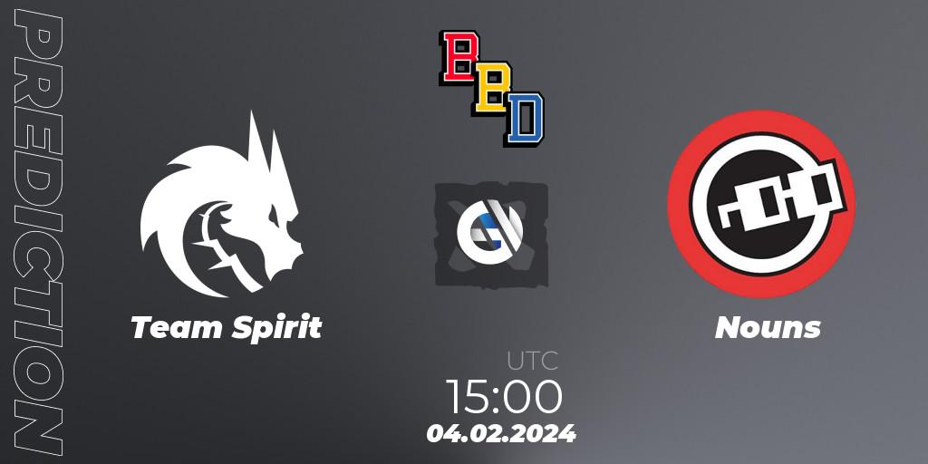 Team Spirit - Nouns: Maç tahminleri. 04.02.2024 at 14:43, Dota 2, BetBoom Dacha Dubai 2024