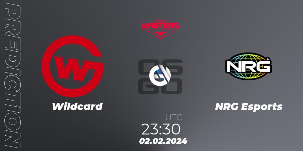 Wildcard - NRG Esports: Maç tahminleri. 02.02.2024 at 23:30, Counter-Strike (CS2), ACE North American Masters Spring 2024 - A BLAST Premier Qualifier