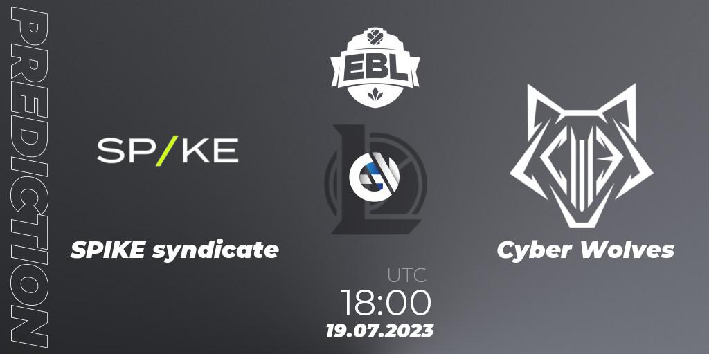 SPIKE syndicate - Cyber Wolves: Maç tahminleri. 19.07.2023 at 18:00, LoL, Esports Balkan League Season 13