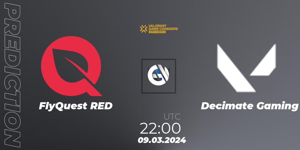 FlyQuest RED - Decimate Gaming: Maç tahminleri. 09.03.2024 at 22:00, VALORANT, VCT 2024: Game Changers North America Series Series 1