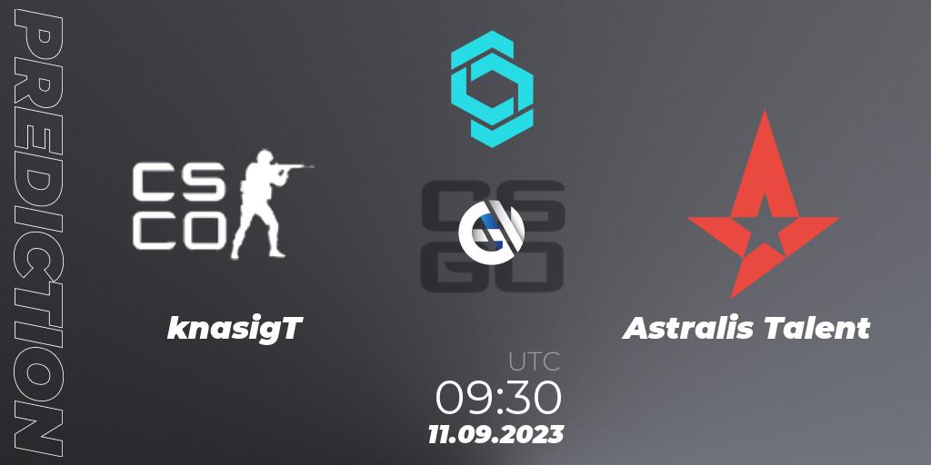 knasigT - Astralis Talent: Maç tahminleri. 11.09.2023 at 09:30, Counter-Strike (CS2), CCT North Europe Series #8: Closed Qualifier