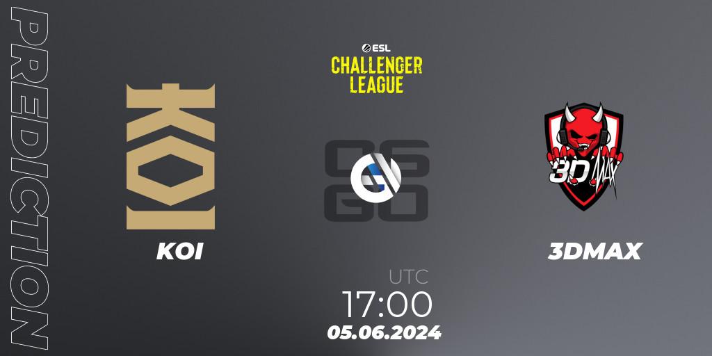 KOI - 3DMAX: Maç tahminleri. 05.06.2024 at 17:00, Counter-Strike (CS2), ESL Challenger League Season 47: Europe