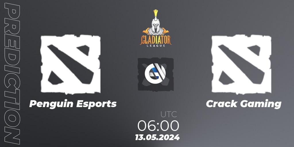 Penguin Esports - Crack Gaming: Maç tahminleri. 13.05.2024 at 03:00, Dota 2, Gladiator League