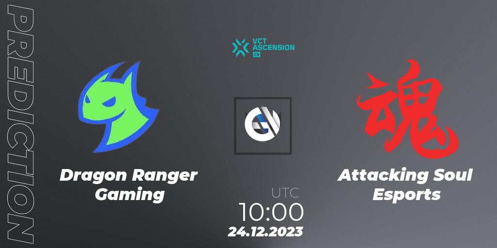 Dragon Ranger Gaming - Attacking Soul Esports: Maç tahminleri. 24.12.23, VALORANT, VALORANT China Ascension 2023