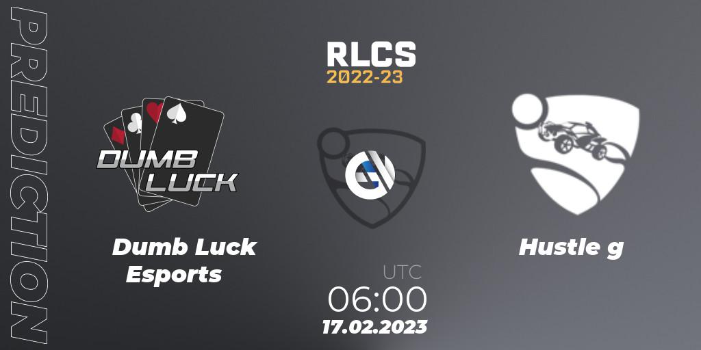 Dumb Luck Esports - Hustle g: Maç tahminleri. 17.02.2023 at 06:00, Rocket League, RLCS 2022-23 - Winter: Oceania Regional 2 - Winter Cup