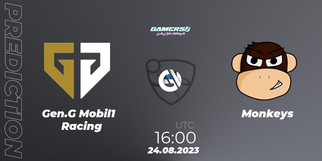 Gen.G Mobil1 Racing - Monkeys: Maç tahminleri. 24.08.2023 at 15:30, Rocket League, Gamers8 2023