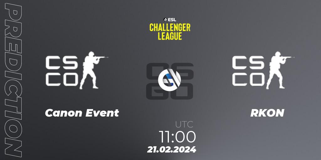 Canon Event - RKON: Maç tahminleri. 21.02.2024 at 11:00, Counter-Strike (CS2), ESL Challenger League Season 47: Oceania