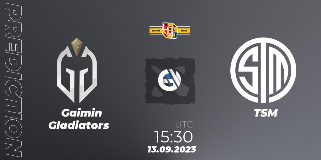Gaimin Gladiators - TSM: Maç tahminleri. 13.09.2023 at 18:00, Dota 2, BetBoom Dacha