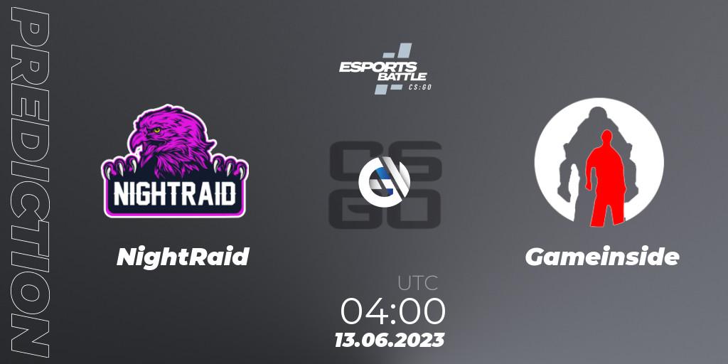 NightRaid - Gameinside: Maç tahminleri. 13.06.2023 at 05:00, Counter-Strike (CS2), ESportsBattle Season 21