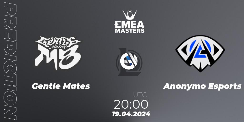 Gentle Mates - Anonymo Esports: Maç tahminleri. 19.04.24, LoL, EMEA Masters Spring 2024 - Group Stage