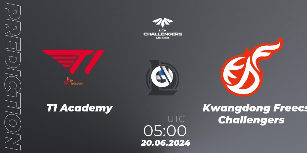 T1 Academy - Kwangdong Freecs Challengers: Maç tahminleri. 20.06.2024 at 05:00, LoL, LCK Challengers League 2024 Summer - Group Stage